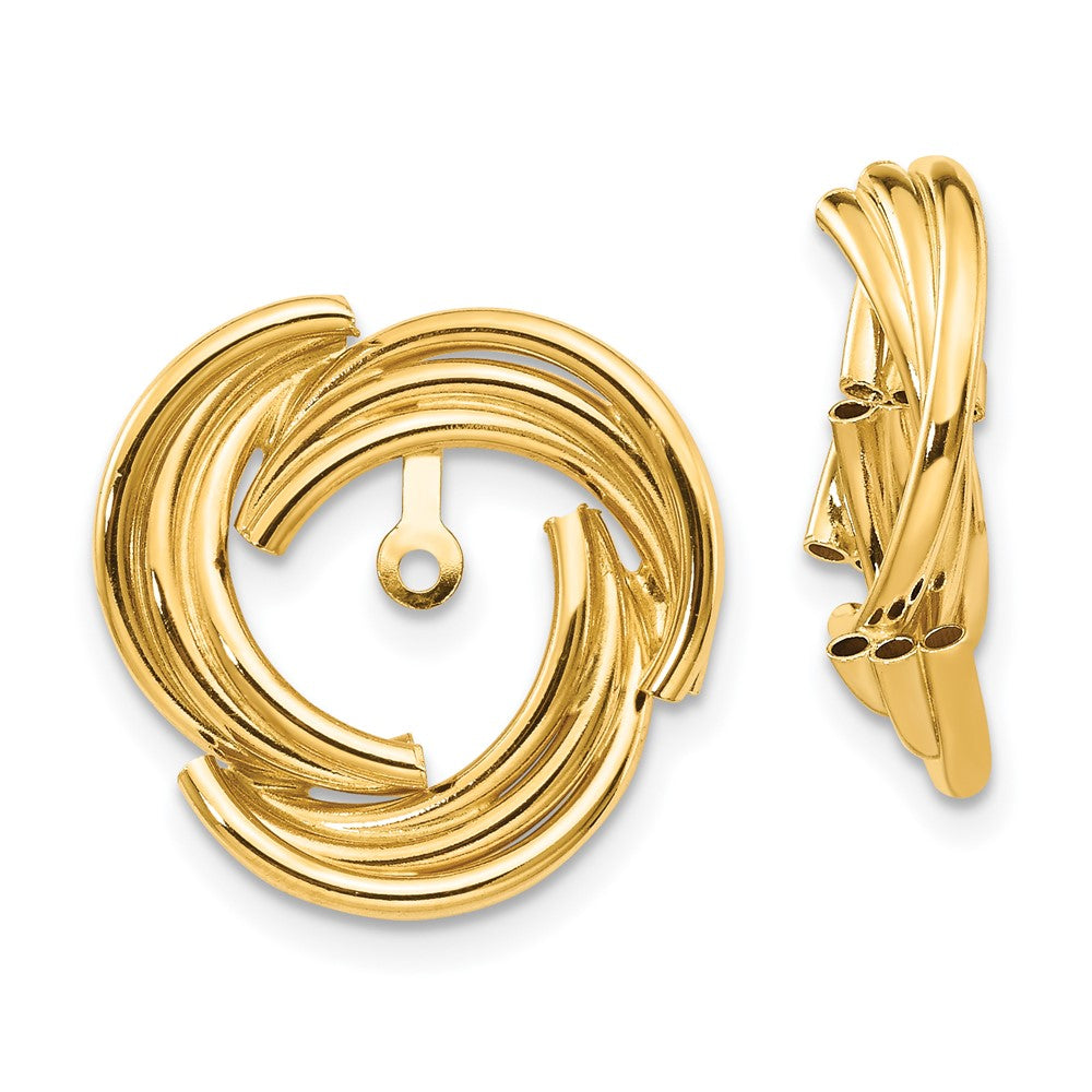 14k Yellow Gold 16 mm Polished Fancy Earring Jackets (1.7 grams)