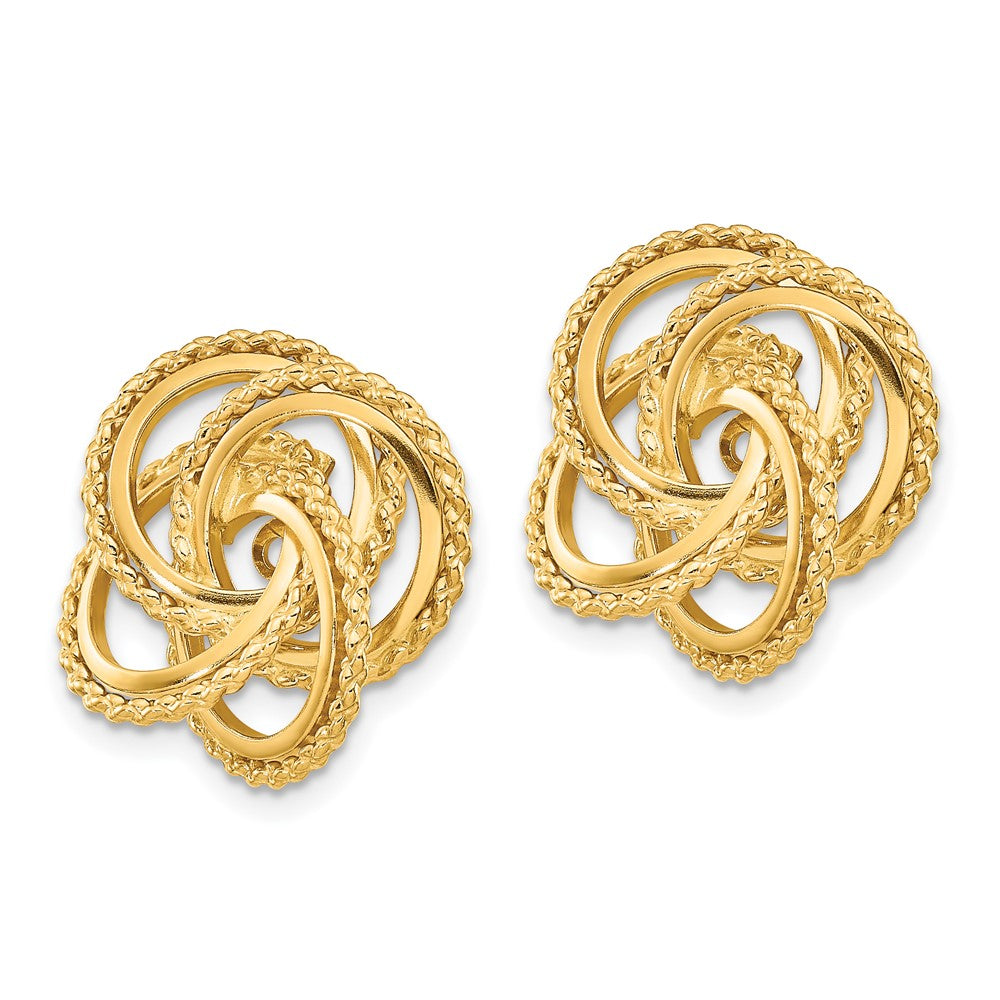 14k Yellow Gold 11 mm Polished & Twisted Fancy Earring Jackets (2.38 grams)