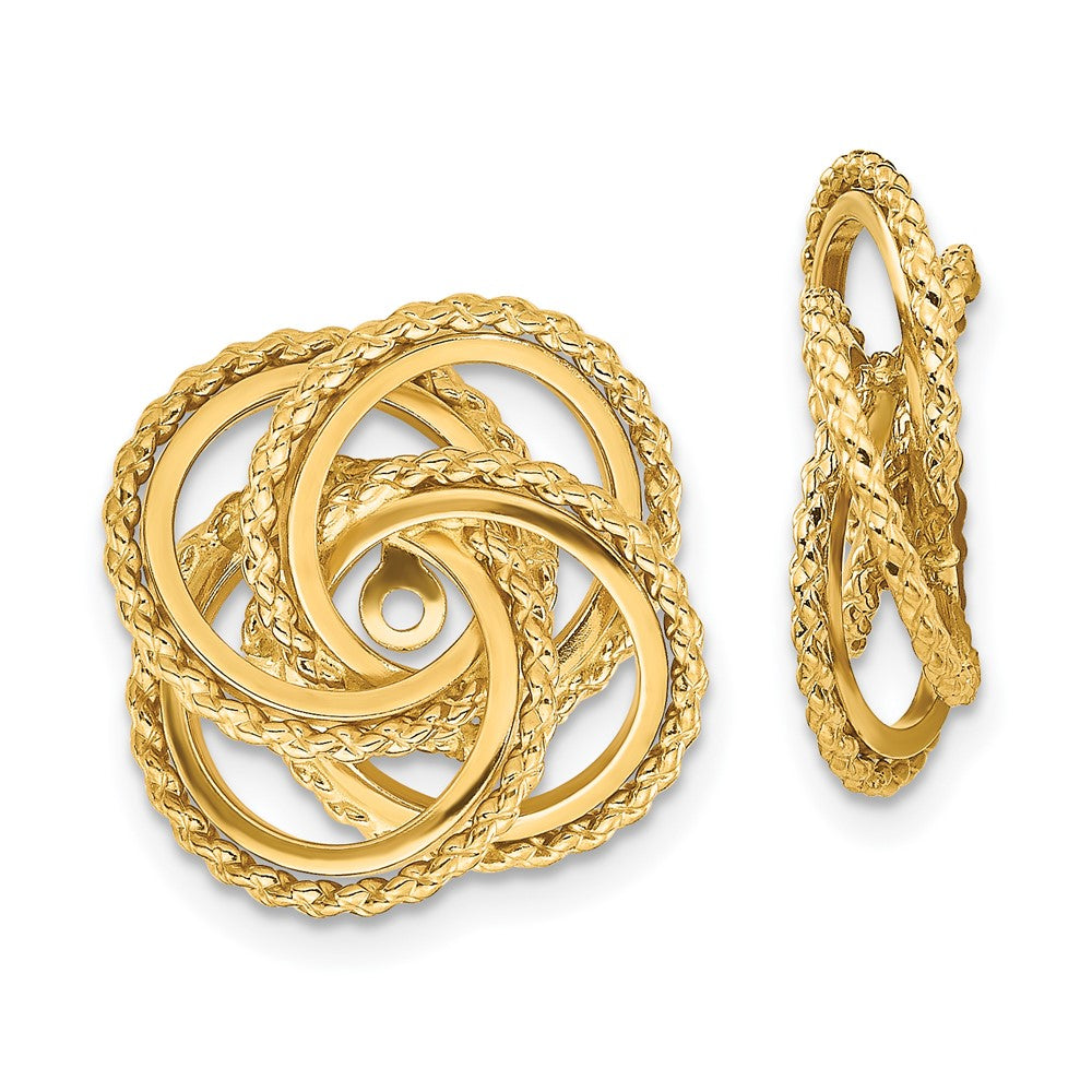14k Yellow Gold 11 mm Polished & Twisted Fancy Earring Jackets (2.38 grams)