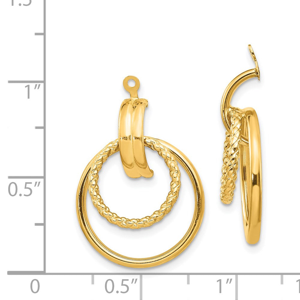 14k Yellow Gold 22 mm Polished & Twisted Fancy Earring Jackets (1.83 grams)