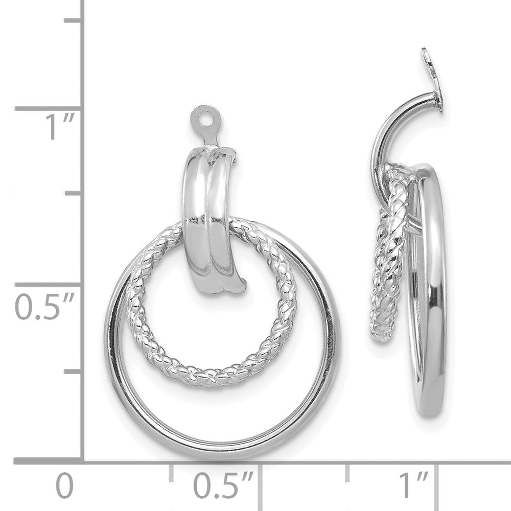 14k White Gold 22 mm Polished & Twisted Fancy Earring Jackets (2.18 grams)