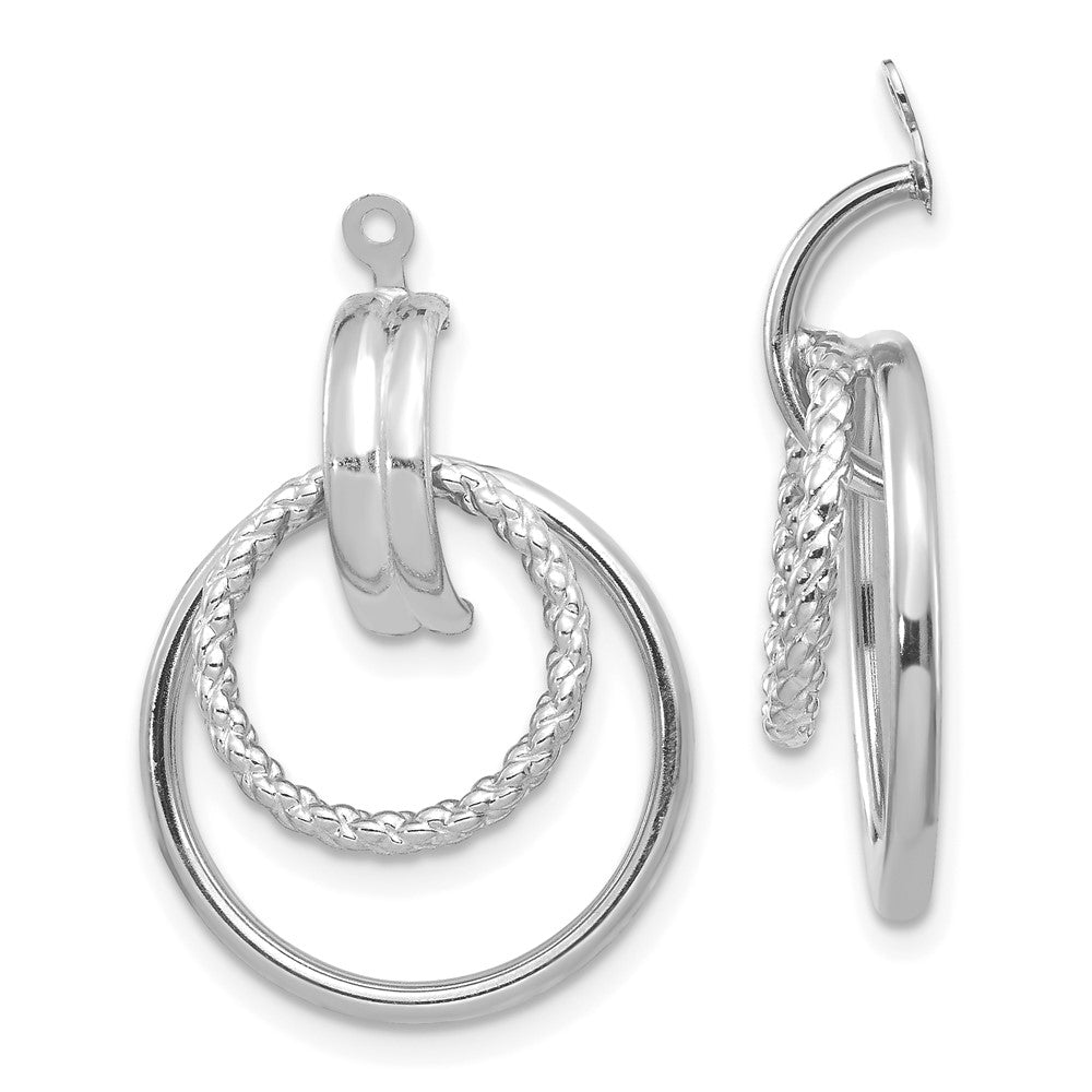 14k White Gold 22 mm Polished & Twisted Fancy Earring Jackets (2.18 grams)
