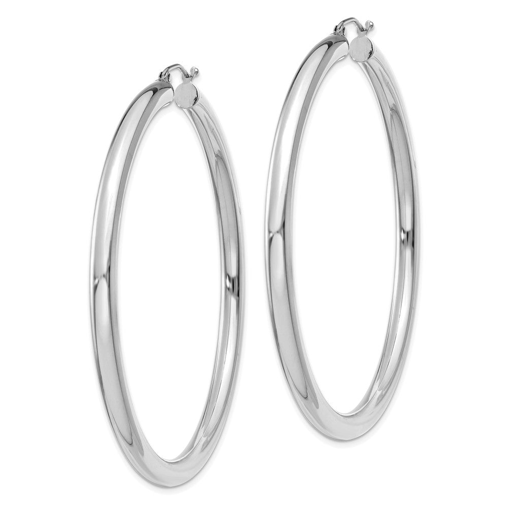 14k White Gold 4 mm Tube Hoop Earrings (6.38 grams)