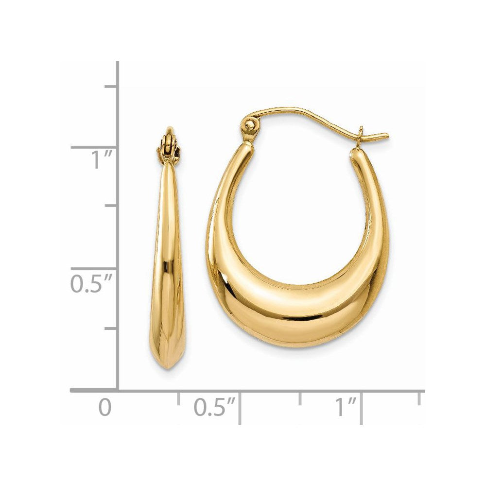 14k Yellow Gold 4 mm Polished Hoop Earrings (1.77 grams)