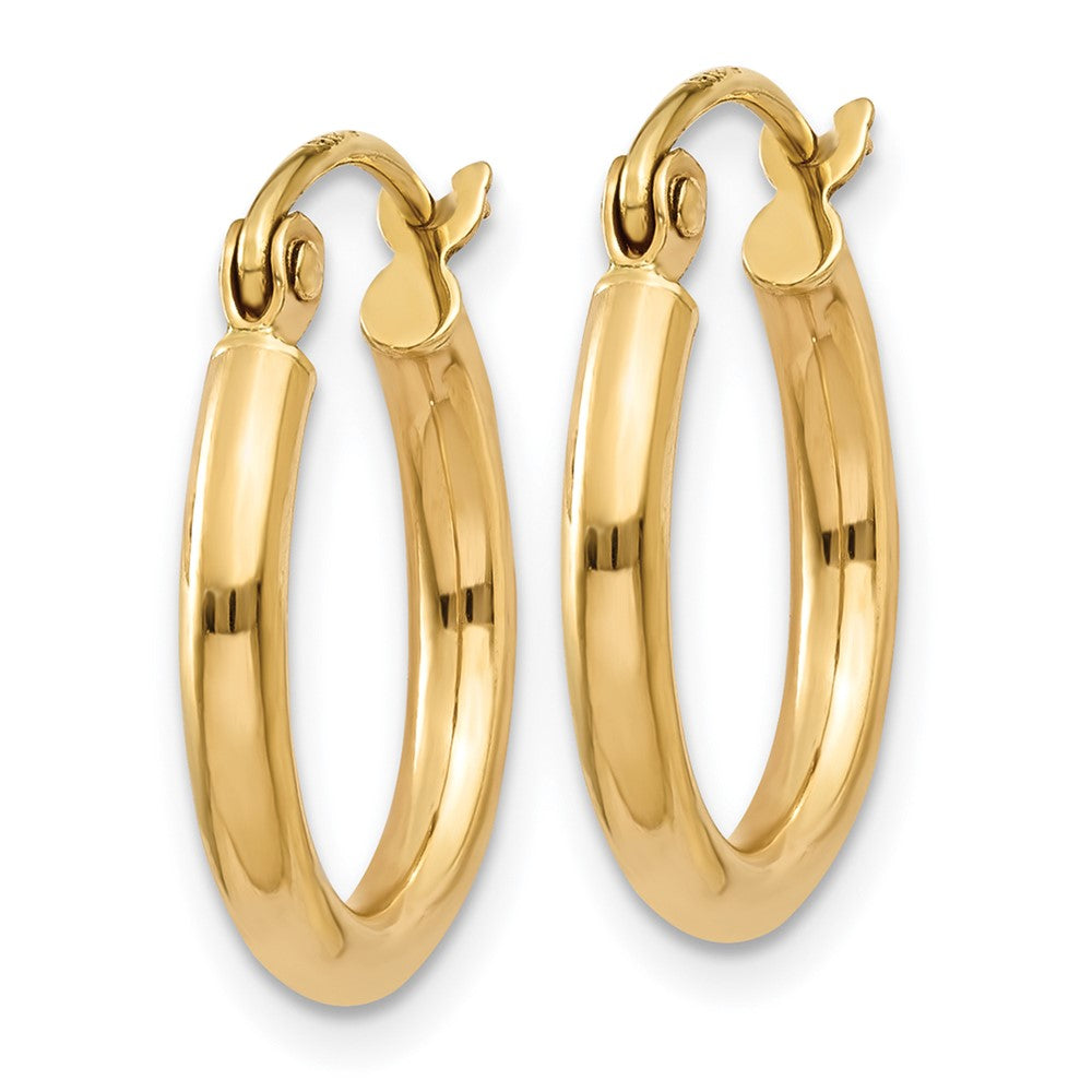 14k Yellow Gold 15 mm Lightweight Tube Hoop Earrings (0.84 grams)