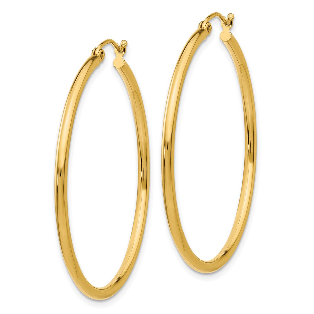 14k Yellow Gold 40 mm Tube Hoop Earrings (2.54 grams)