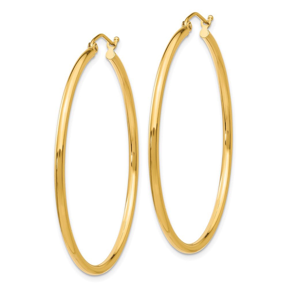 14k Yellow Gold 45 mm Tube Hoop Earrings (2.93 grams)