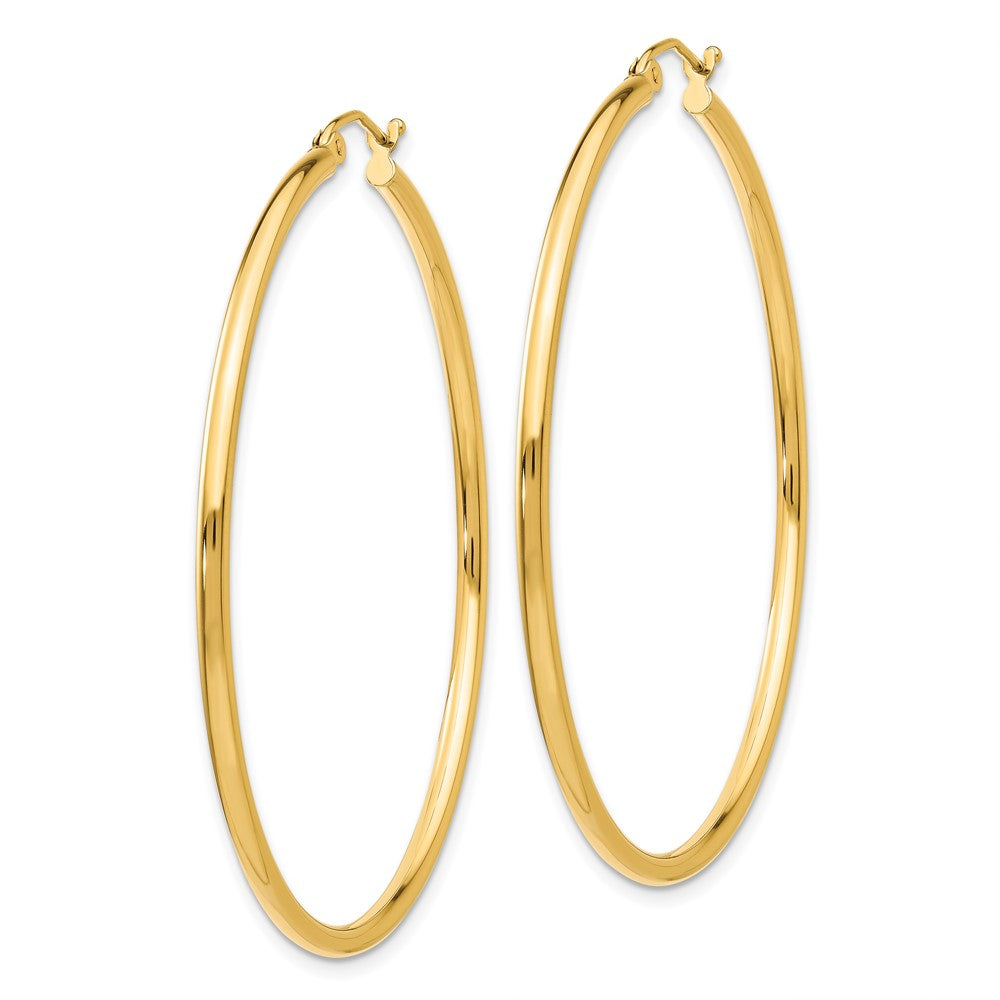 14k Yellow Gold 50.5 mm Tube Hoop Earrings (3.18 grams)