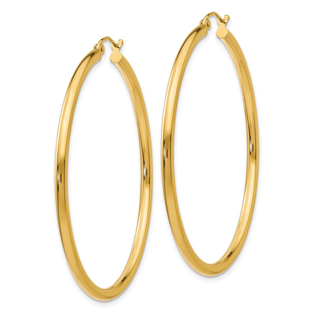 14k Yellow Gold 2.5 mm Tube Hoop Earrings (3.93 grams)
