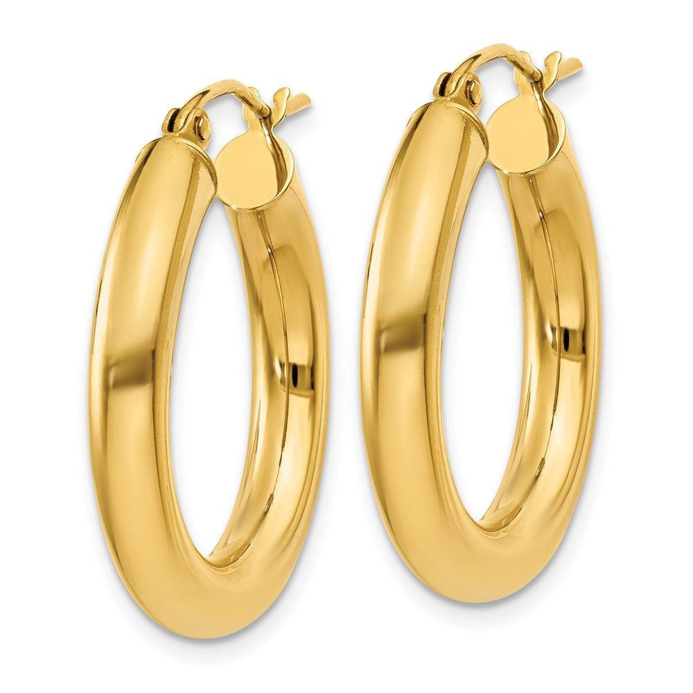 14k Yellow Gold 4 mm Tube Hoop Earrings (2.37 grams)