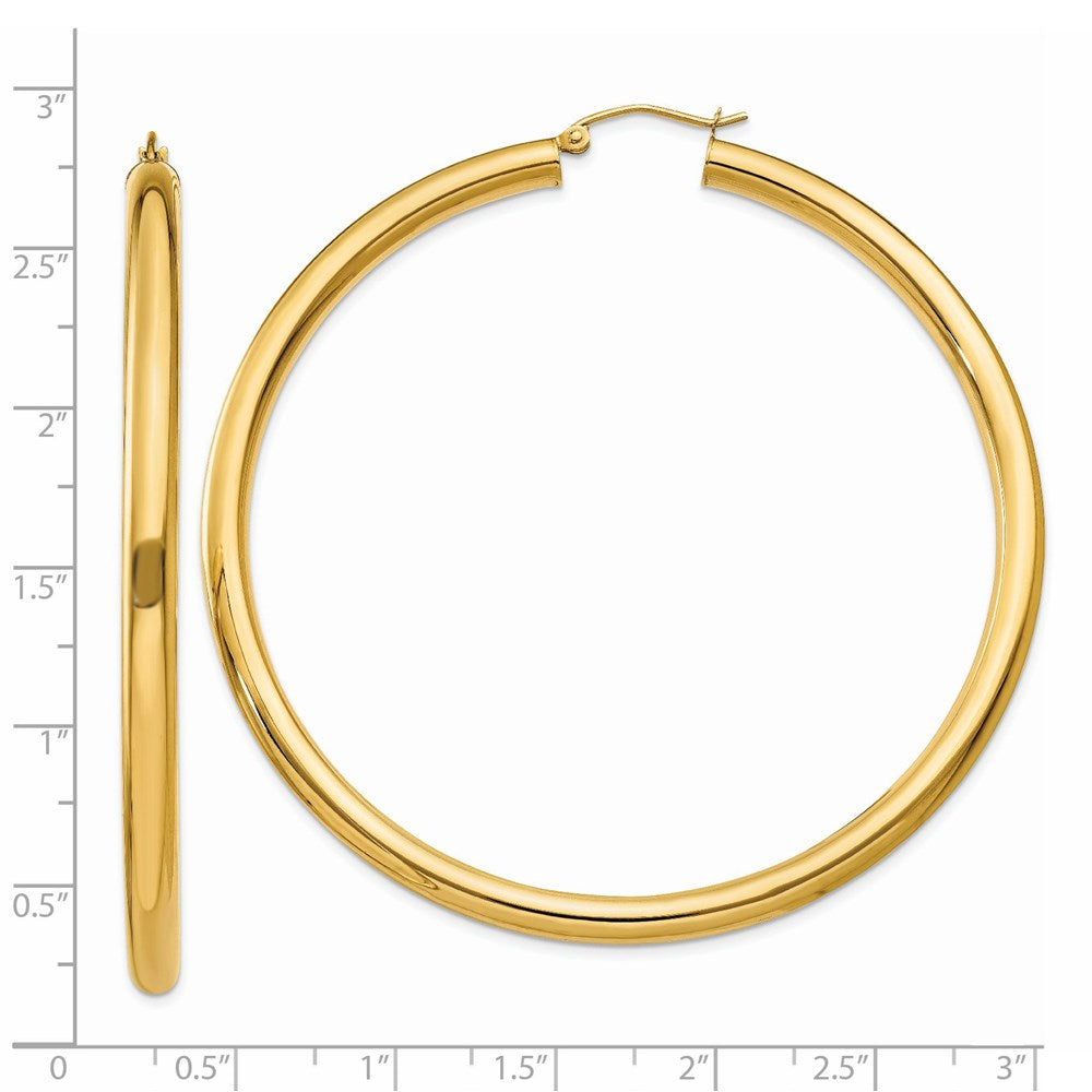 14k Yellow Gold 4 mm Tube Hoop Earrings (7.27 grams)