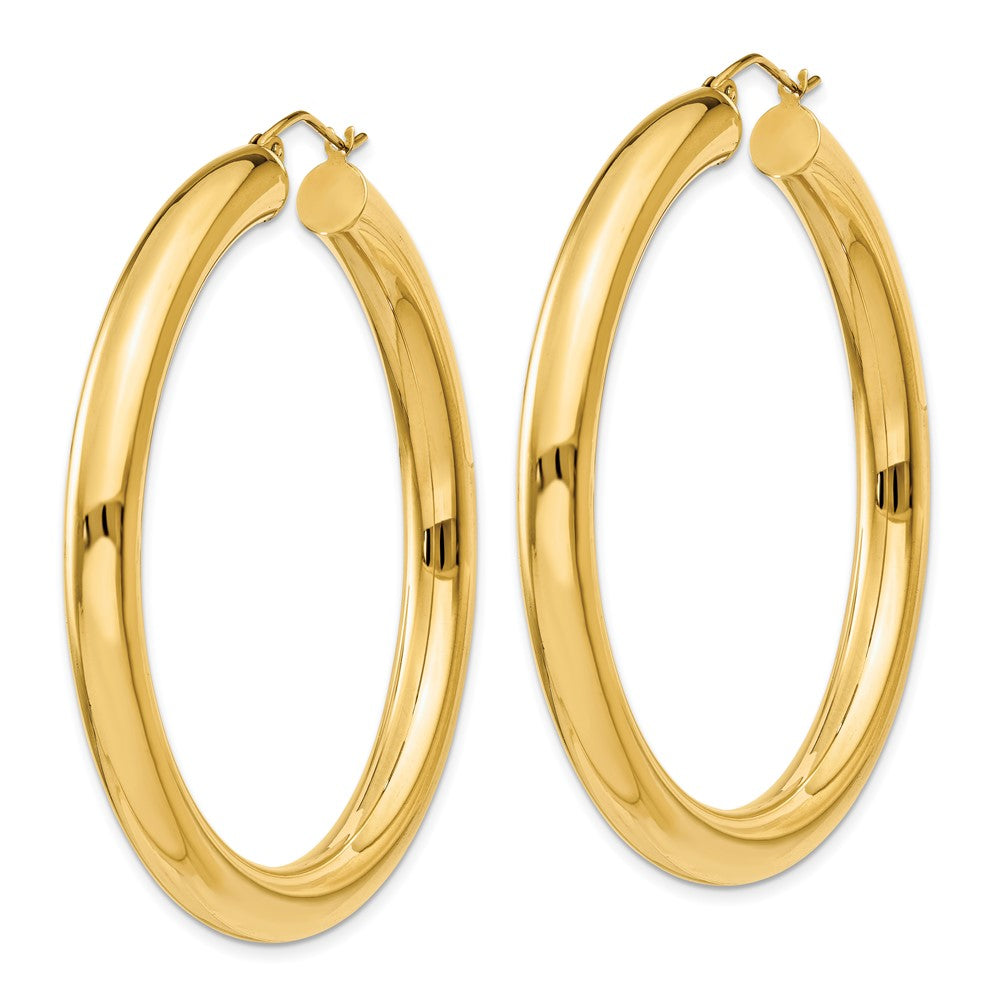 14k Yellow Gold 5 mm Tube Hoop Earrings (8.27 grams)
