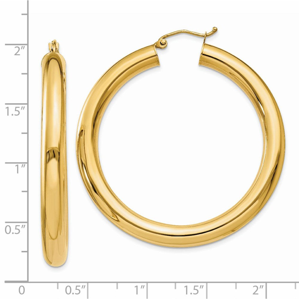14k Yellow Gold 5 mm Tube Hoop Earrings (7.56 grams)