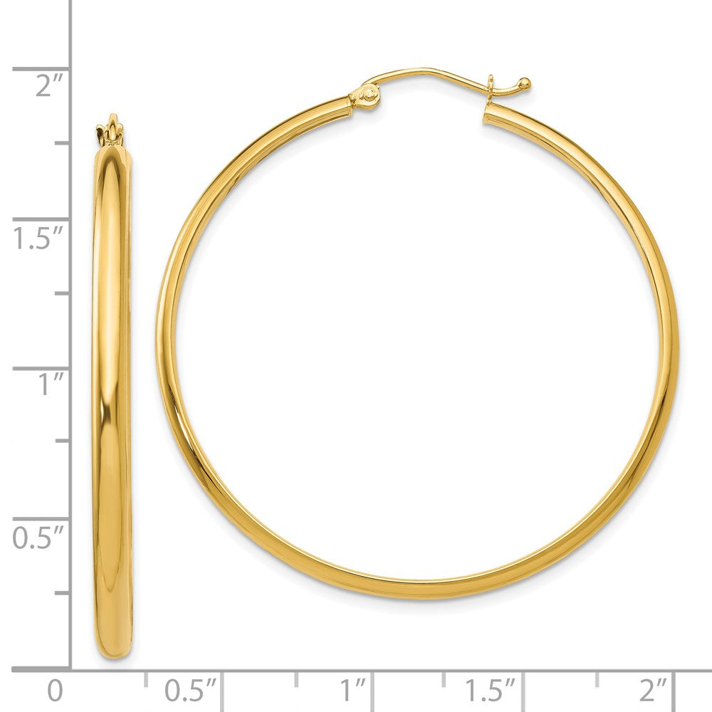 14k Yellow Gold 44 mm Polished Hoop Earring (3.24 grams)