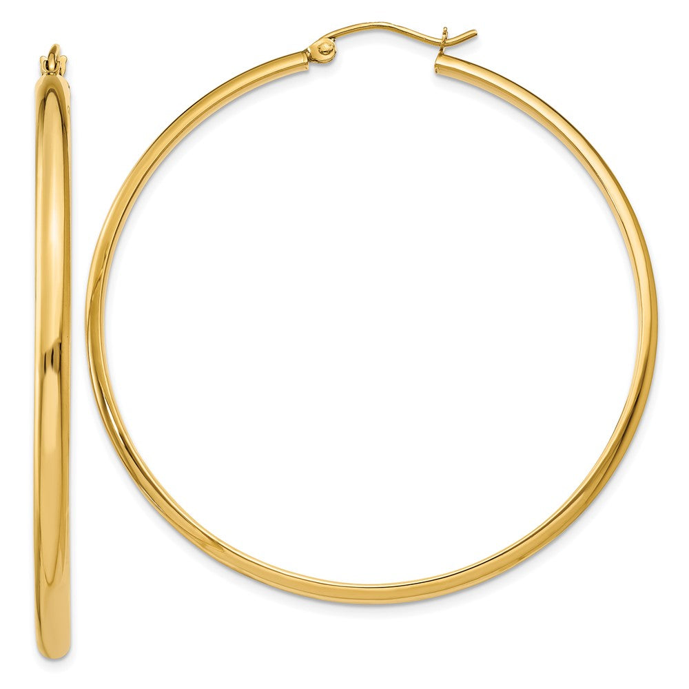 14k Yellow Gold 50 mm Polished Hoop Earring (3.88 grams)