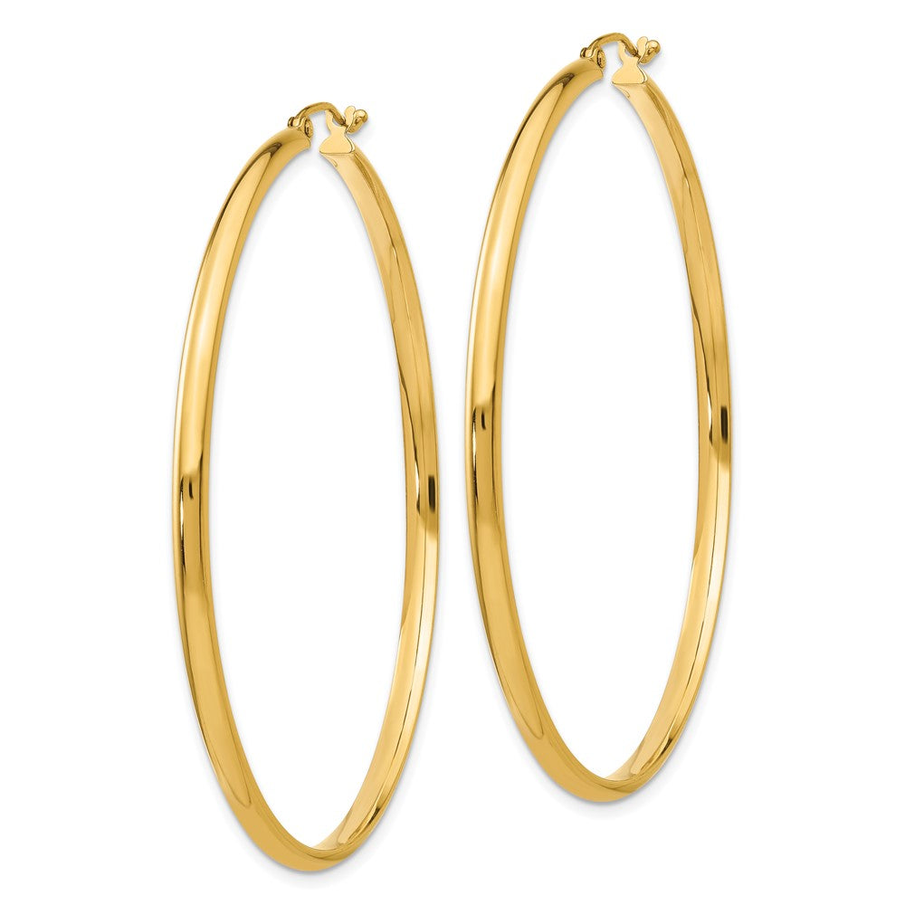 14k Yellow Gold 59 mm Polished Hoop Earring (4.08 grams)