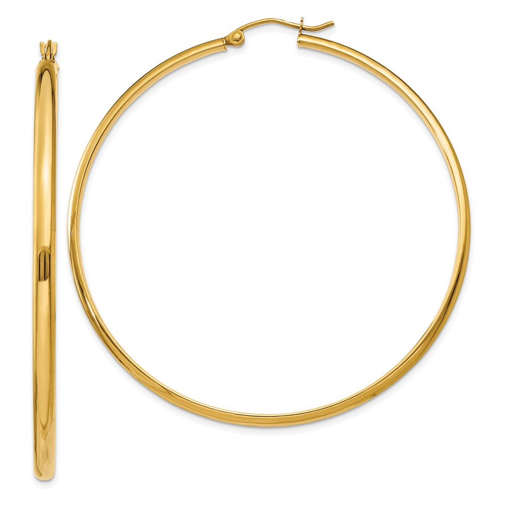 14k Yellow Gold 59 mm Polished Hoop Earring (4.08 grams)