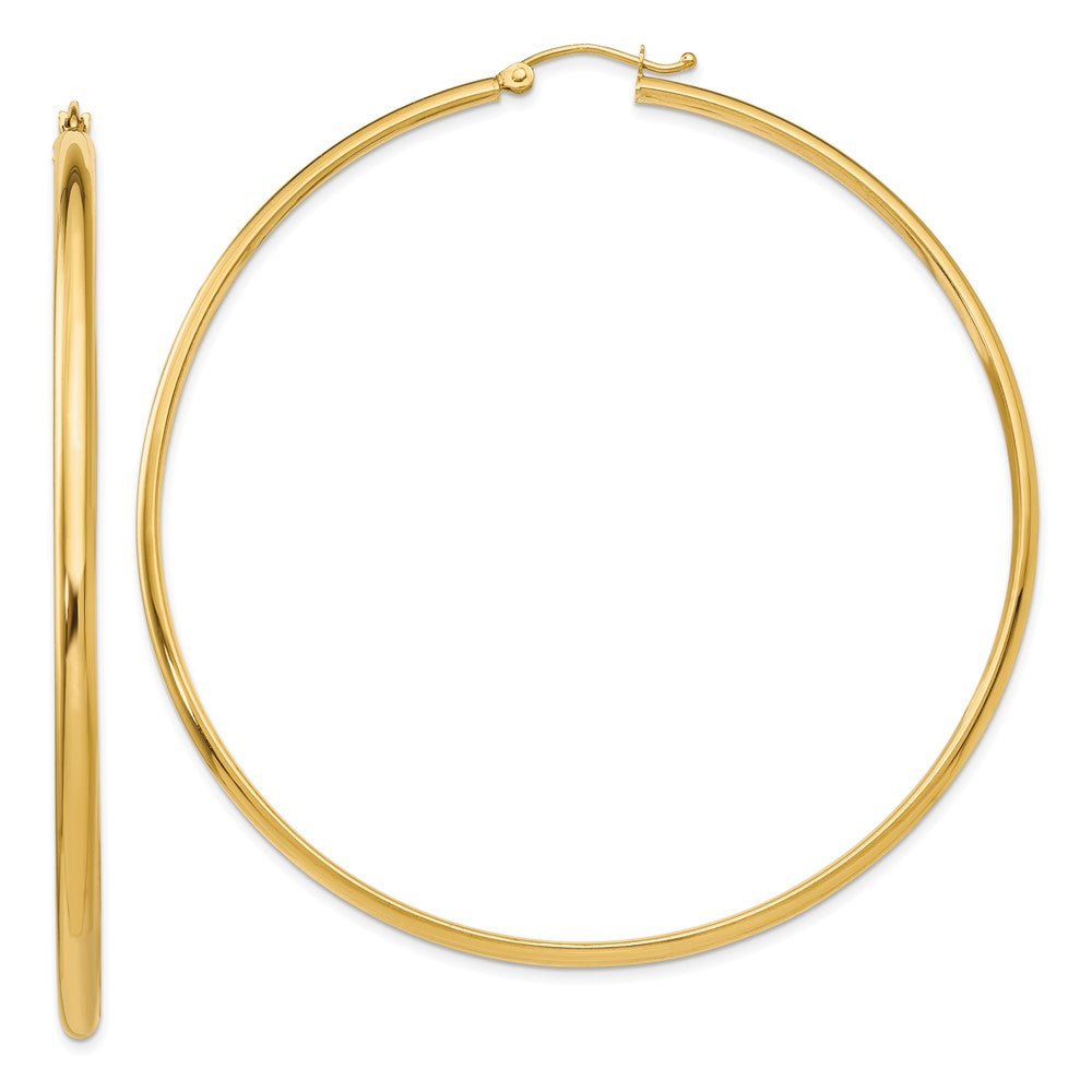 14k Yellow Gold 2.75 mm Polished Hoop Earring (4.69 grams)