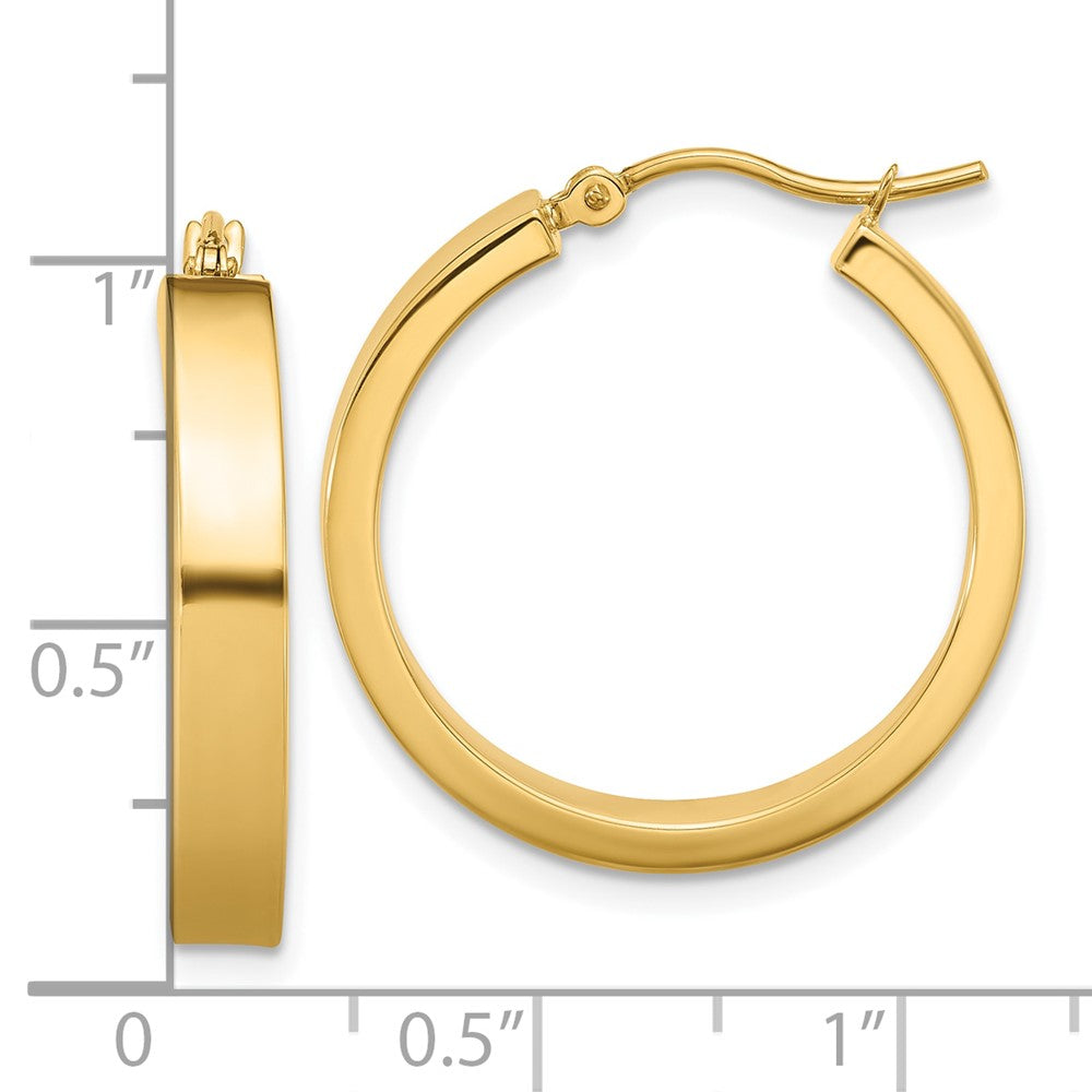 14k Yellow Gold 4 mm Polished Hoop Earring (2.02 grams)
