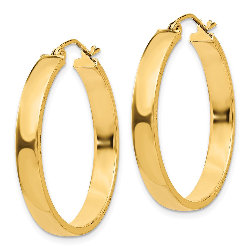 14k Yellow Gold 4 mm Polished Hoop Earring (2.54 grams)