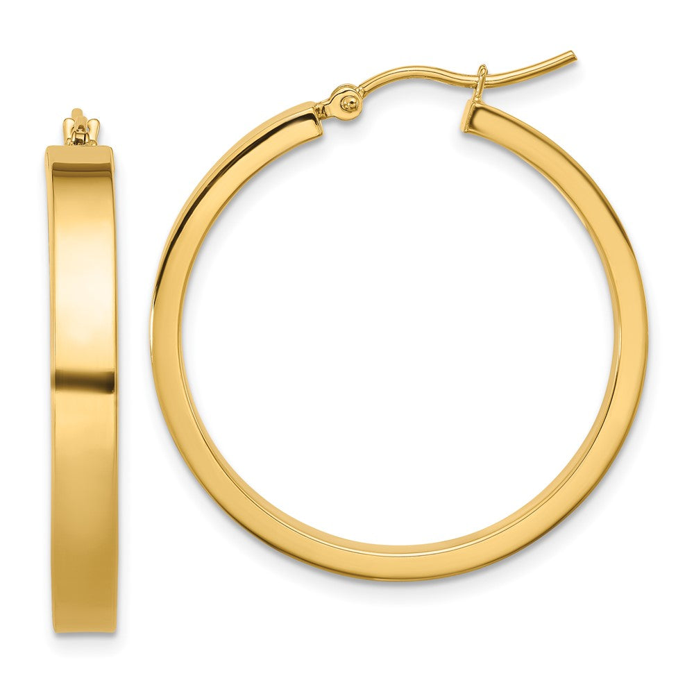 14k Yellow Gold 4 mm Polished Hoop Earring (2.54 grams)