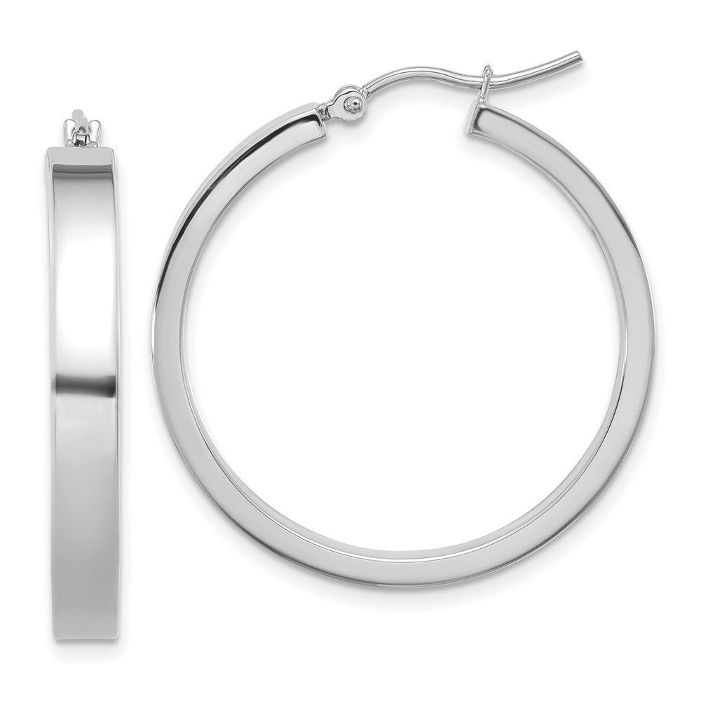 14k White Gold 29.2 mm Polished Hoop Earring (2.6 grams)