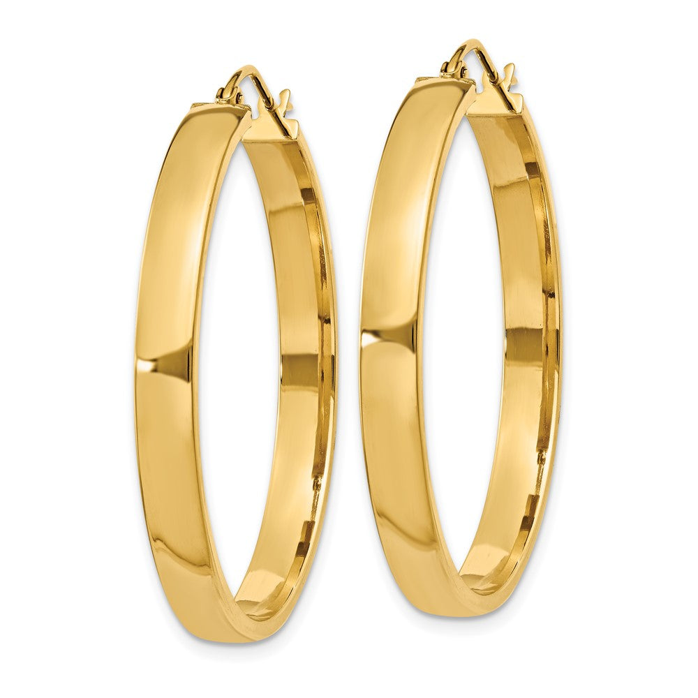 14k Yellow Gold 4 mm Polished Hoop Earring (3.16 grams)