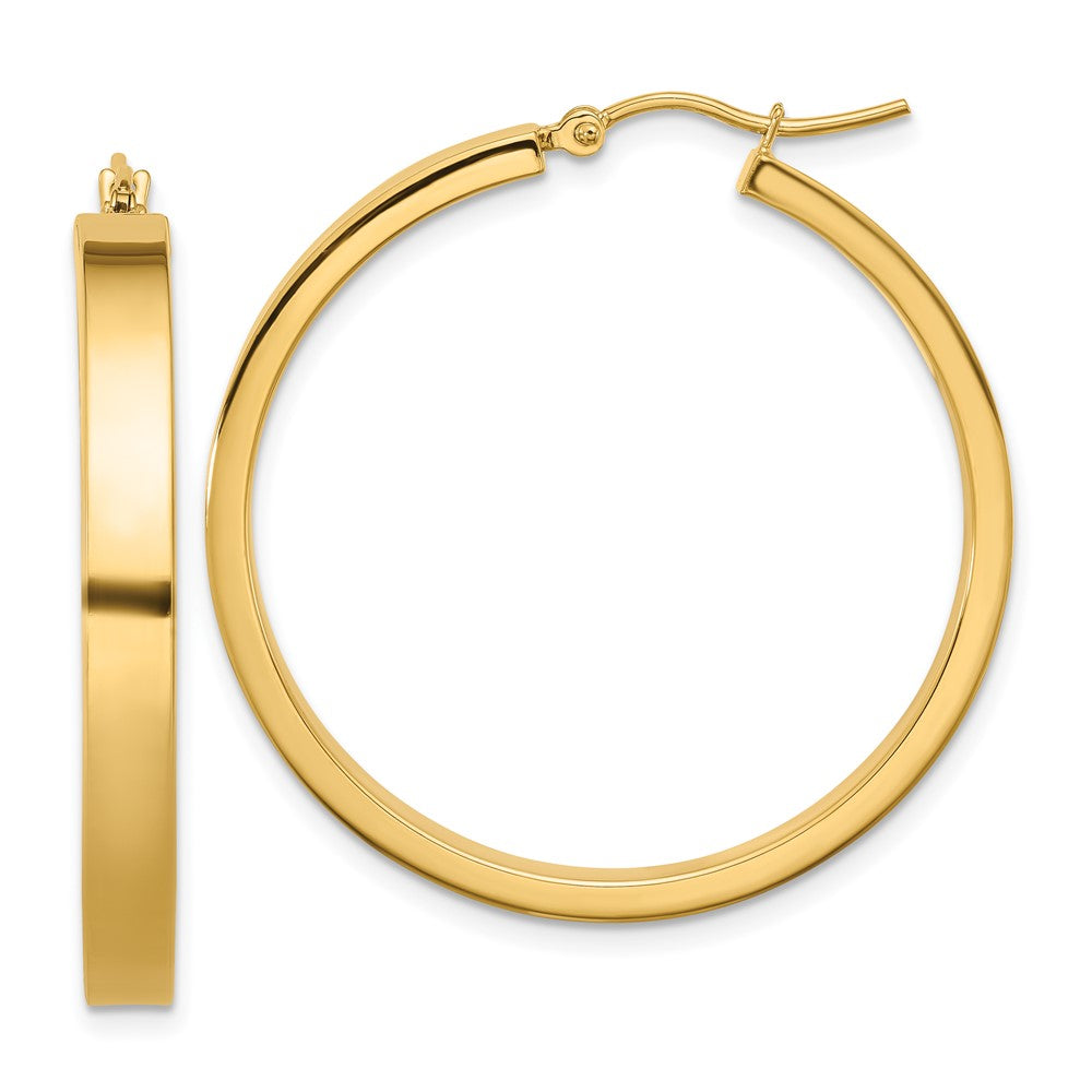 14k Yellow Gold 4 mm Polished Hoop Earring (3.16 grams)