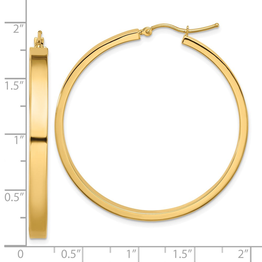 14k Yellow Gold 4 mm Polished Hoop Earring (4.63 grams)