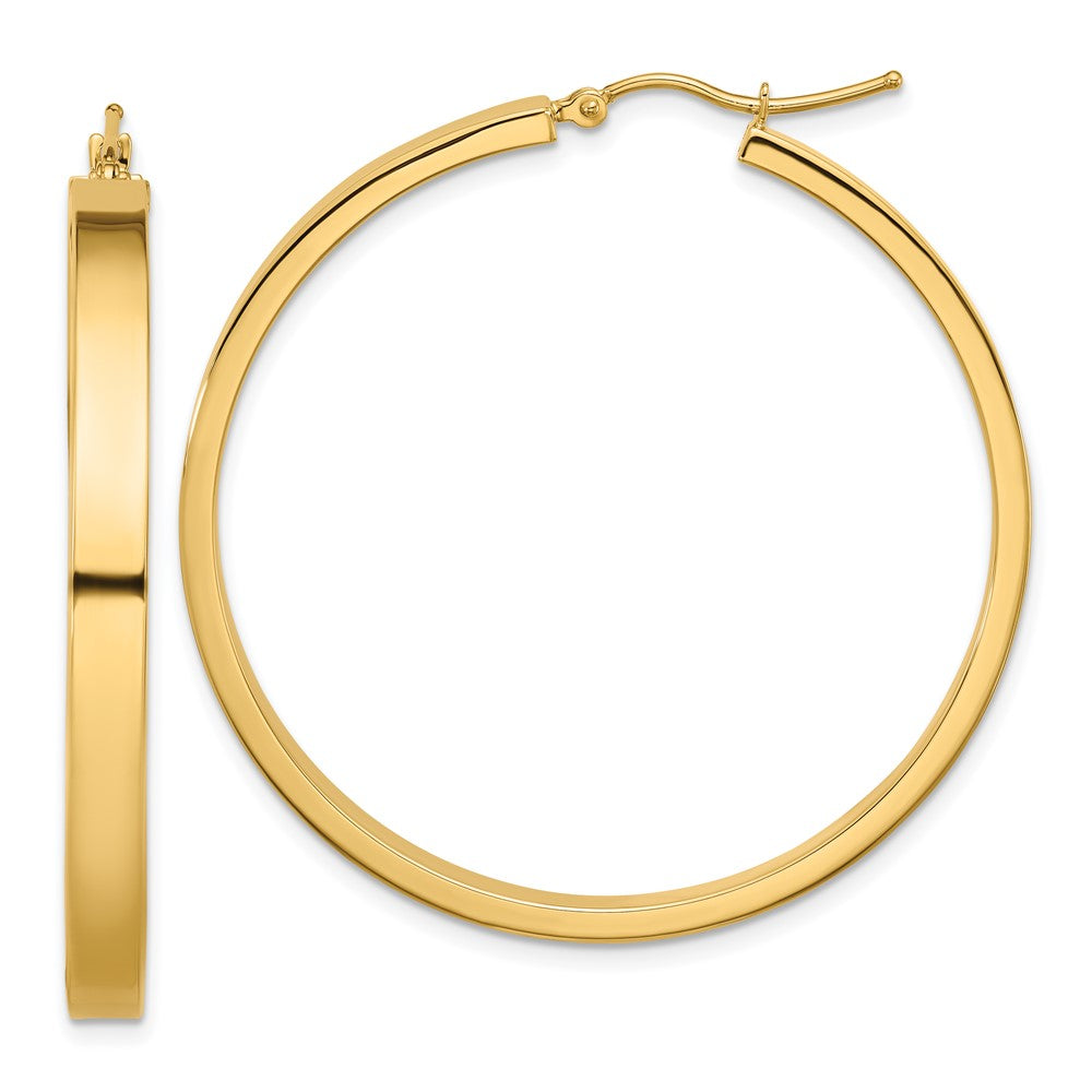 14k Yellow Gold 4 mm Polished Hoop Earring (4.63 grams)