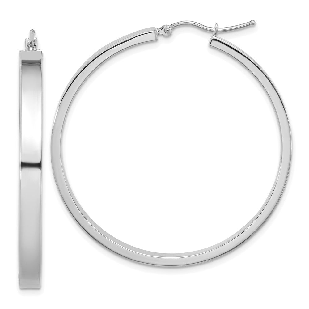 14k White Gold 44.4 mm Polished Hoop Earring (4.68 grams)