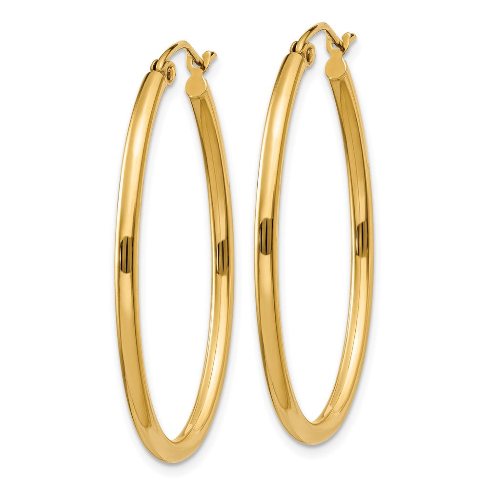 14k Yellow Gold 25.5 mm Oval Polished Hoop Earring (1.69 grams)
