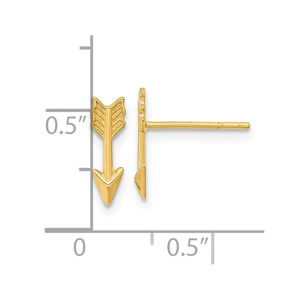 14k Yellow Gold 4 mm Gold Polished Arrow Post Earrings (0.73 grams)