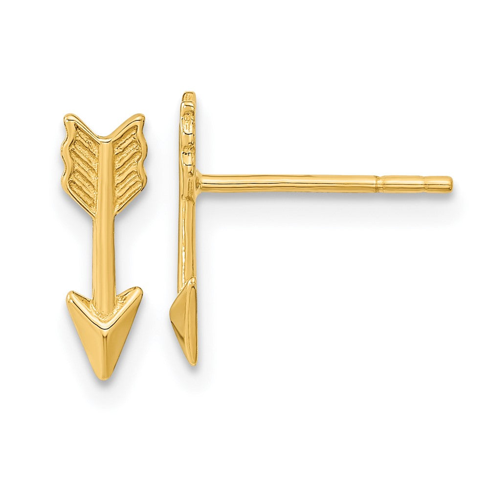 14k Yellow Gold 4 mm Gold Polished Arrow Post Earrings (0.73 grams)