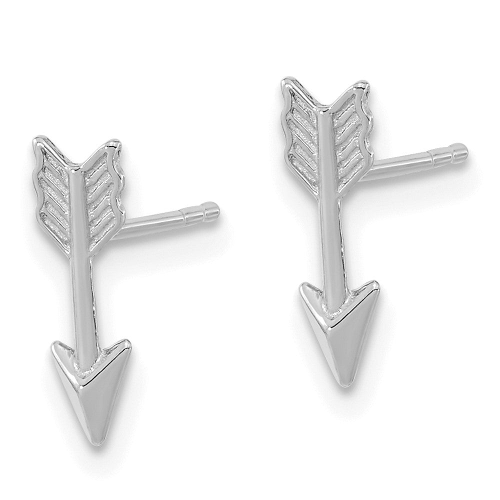 14k White Gold 4 mm Polished Arrow Post Earrings (0.78 grams)
