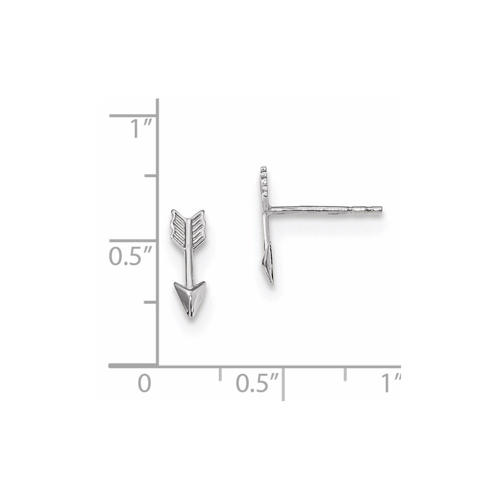 14k White Gold 4 mm Polished Arrow Post Earrings (0.78 grams)