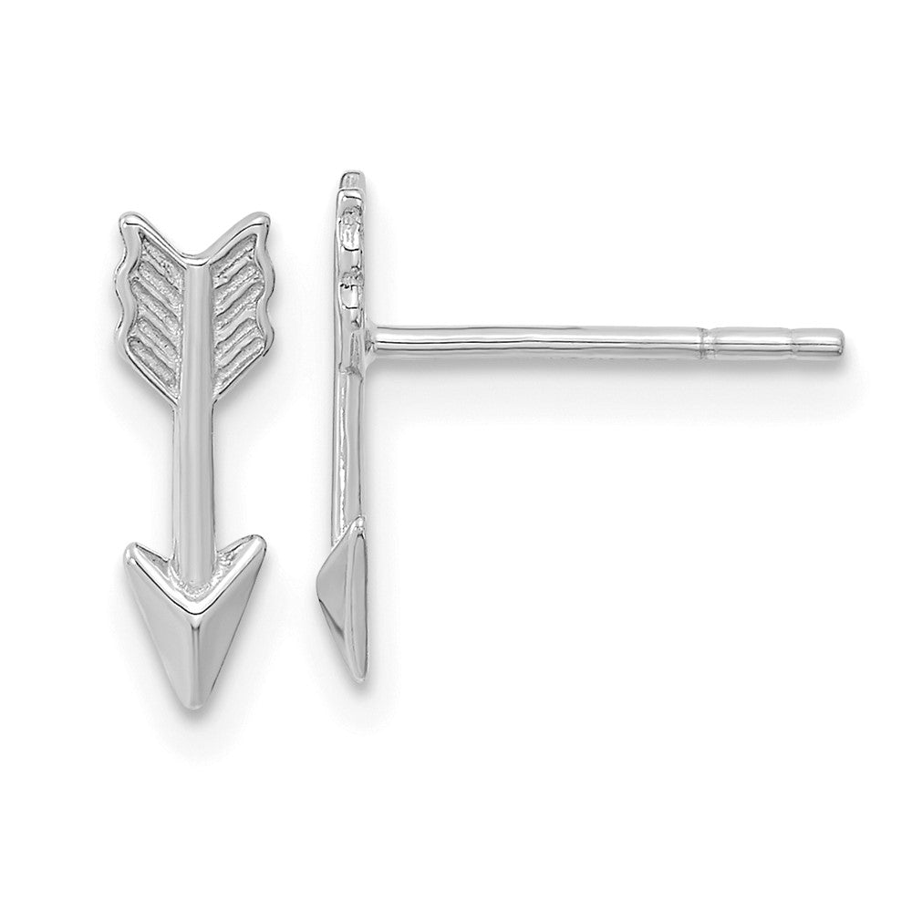 14k White Gold 4 mm Polished Arrow Post Earrings (0.78 grams)