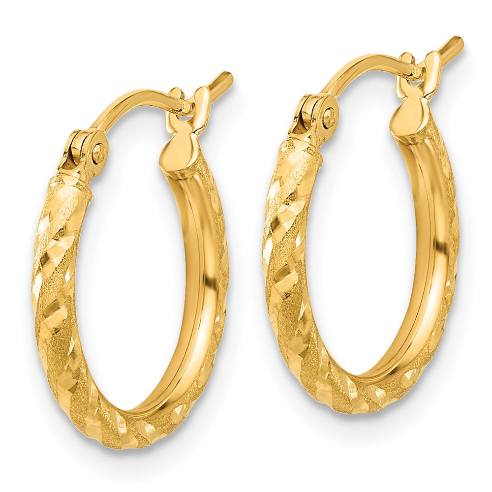 14k Yellow Gold 14.75 mm Hoop Earrings (0.83 grams)