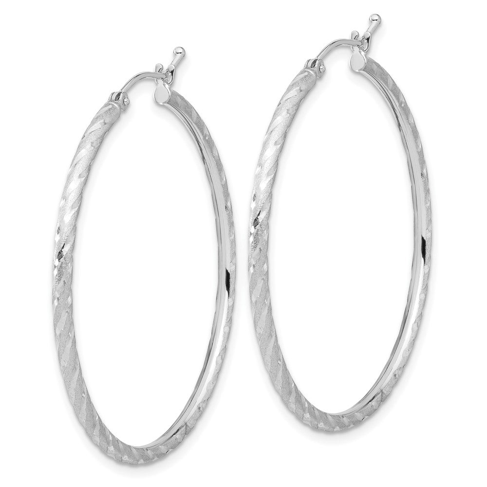 14k White Gold 40 mm Hoop Earrings (2.46 grams)