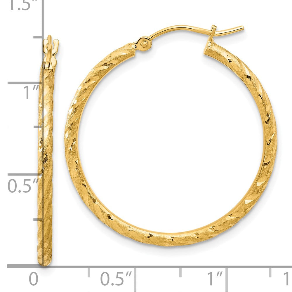 14k Yellow Gold 30 mm Hoop Earrings (1.55 grams)