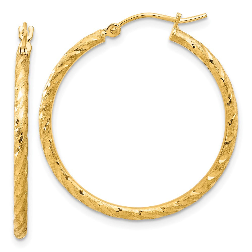 14k Yellow Gold 30 mm Hoop Earrings (1.55 grams)