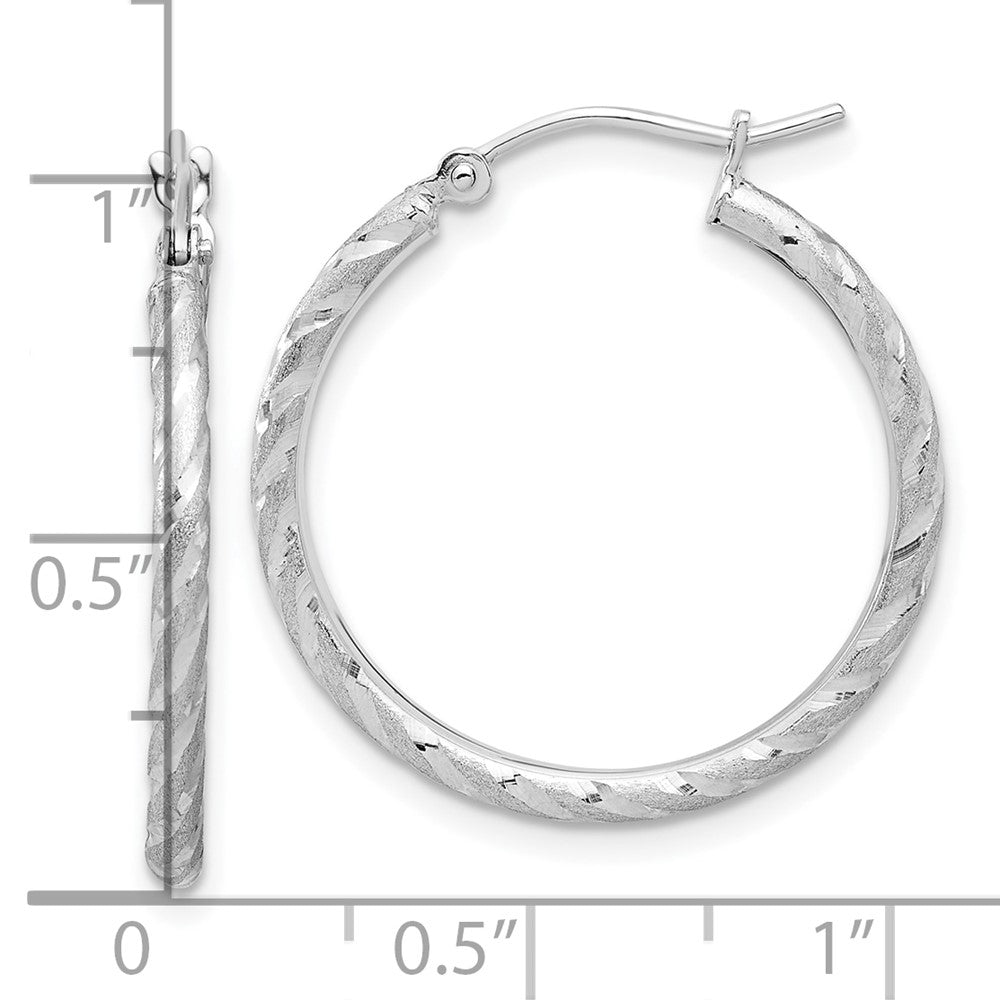14k White Gold 24.9 mm Hoop Earrings (1.35 grams)