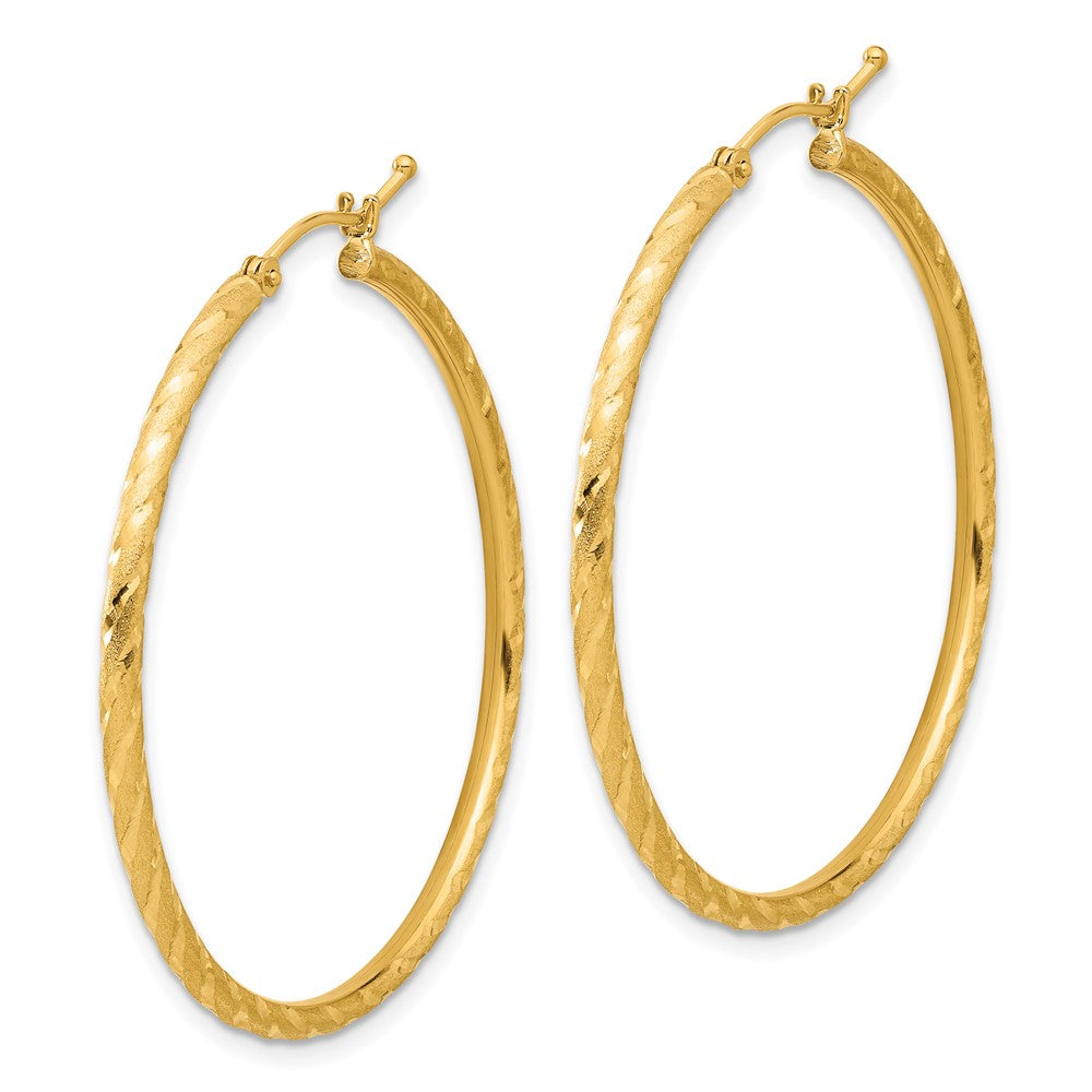 14k Yellow Gold 40 mm Hoop Earrings (2.11 grams)