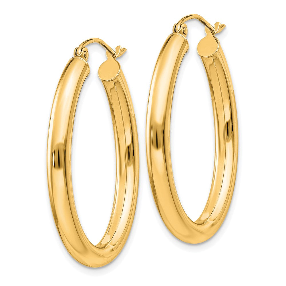 14k Yellow Gold 24 mm Oval Tube Hoop Earrings (1.97 grams)