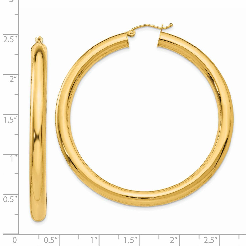 14k Yellow Gold 5 mm Tube Hoop Earrings (9.28 grams)