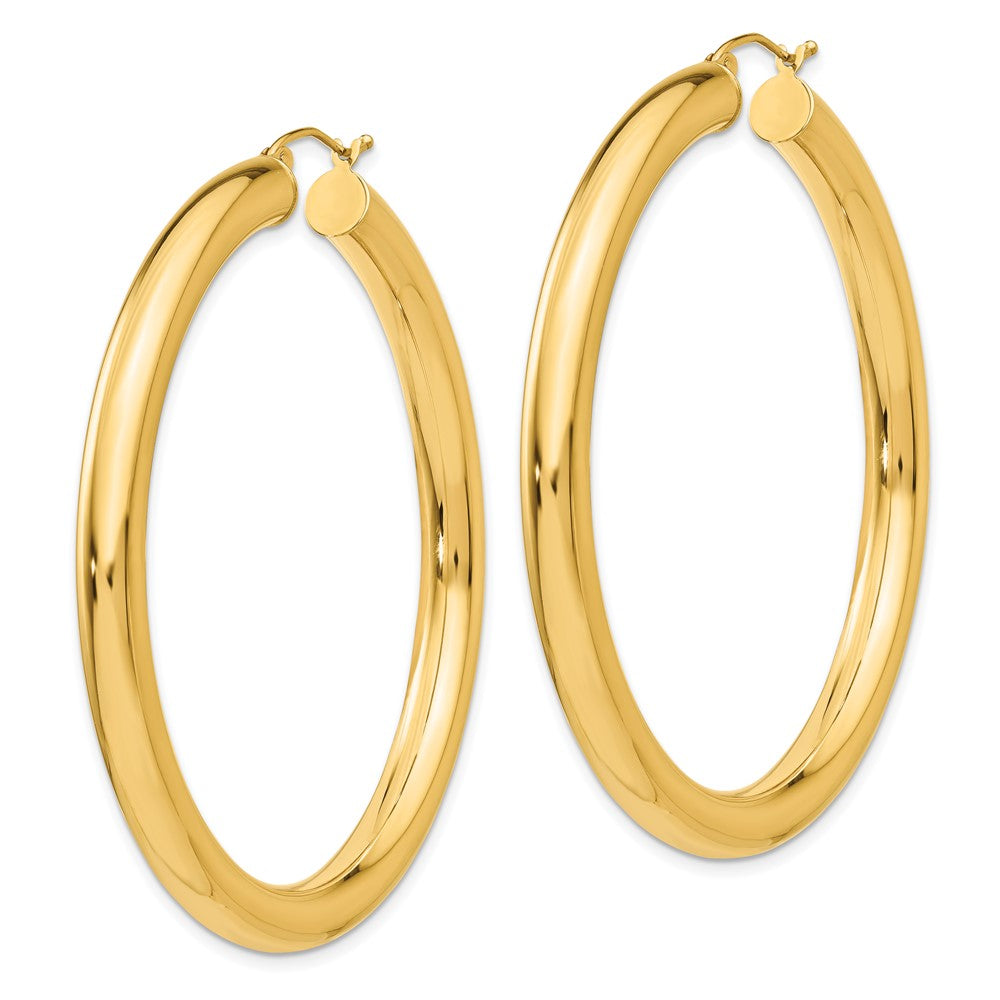 14k Yellow Gold 5 mm Lightweight Hoop Earrings (8.04 grams)