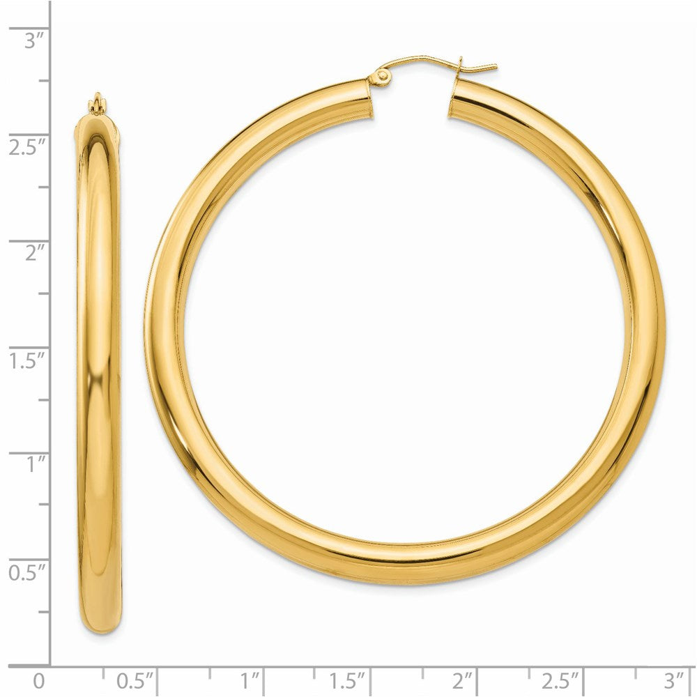 14k Yellow Gold 5 mm Lightweight Hoop Earrings (8.85 grams)
