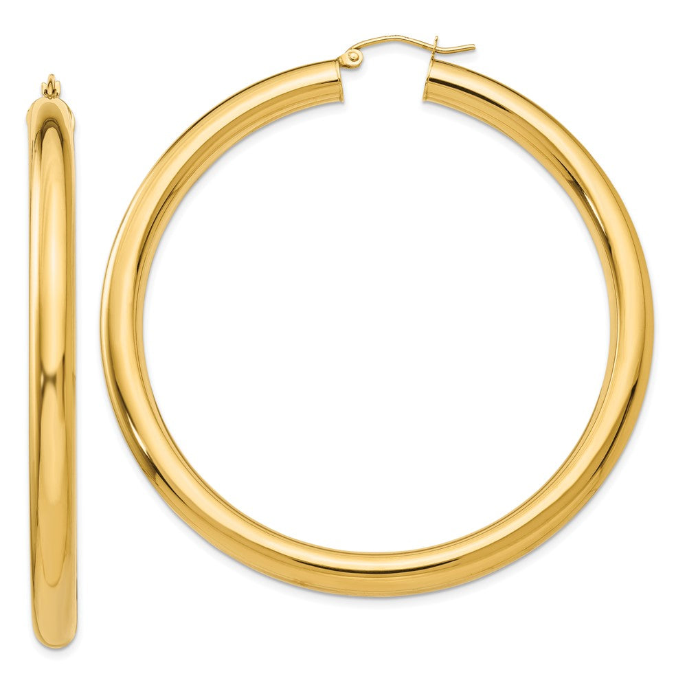 14k Yellow Gold 5 mm Lightweight Hoop Earrings (8.85 grams)