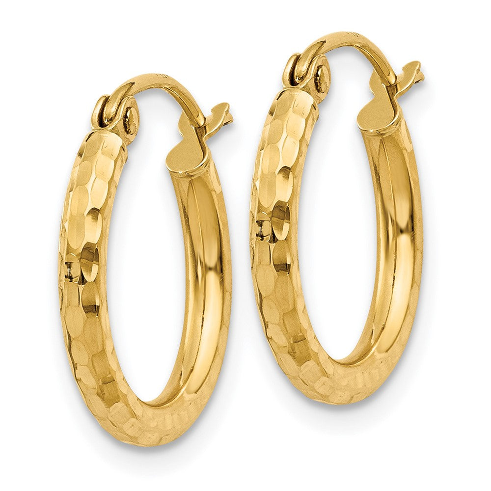 14k Yellow Gold 2 mm Round Tube Hoop Earrings (0.74 grams)