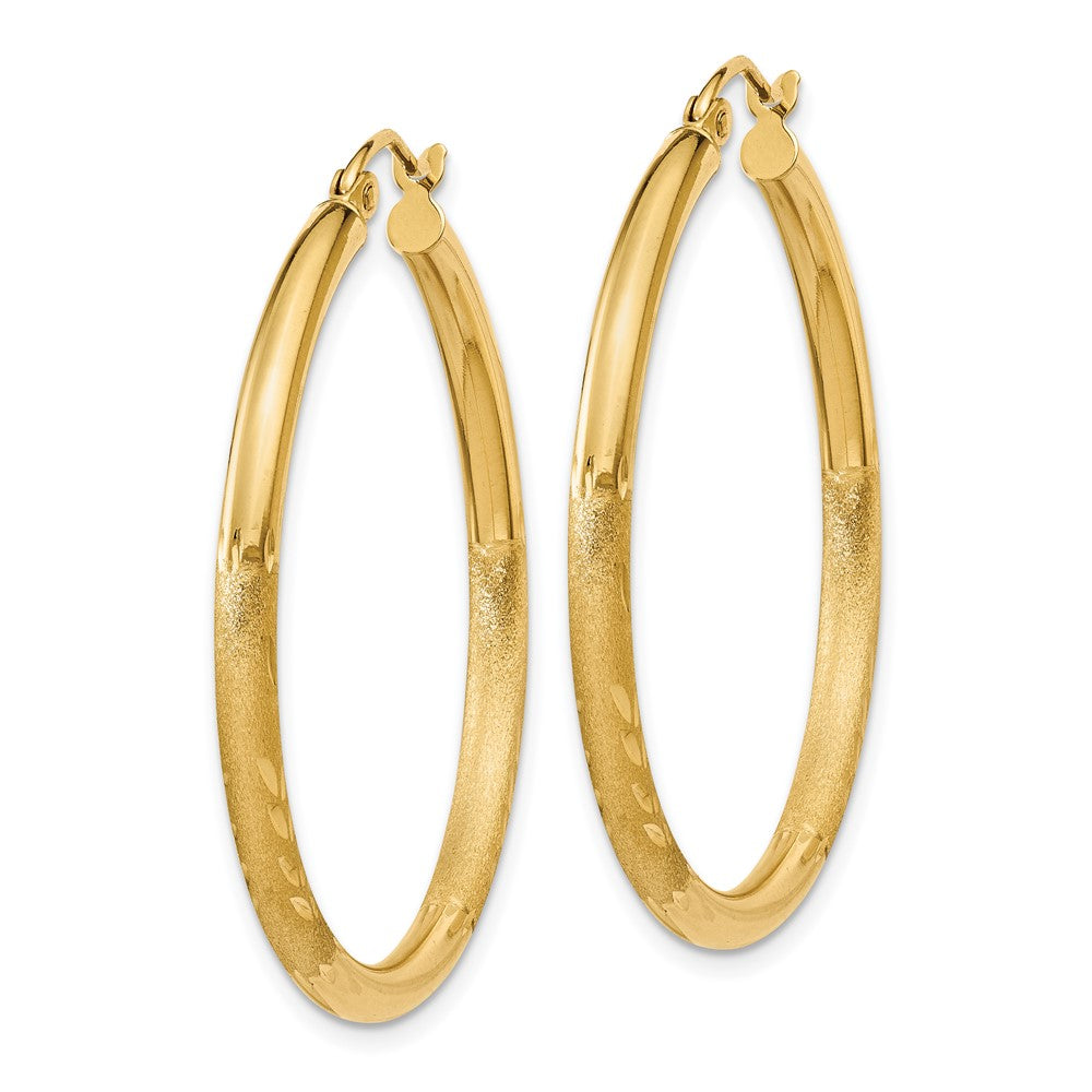 14k Yellow Gold 2.5 mm Round Hoop Earrings (2.35 grams)